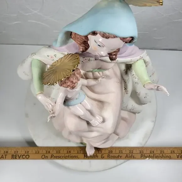 Vintage Crowned Holy Mary Baby Jesus Statue 12